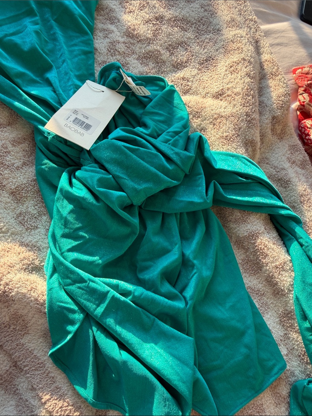 Baobab Collection Strapless Teal Knot-Front Mini Dress - Picture 5 of 8